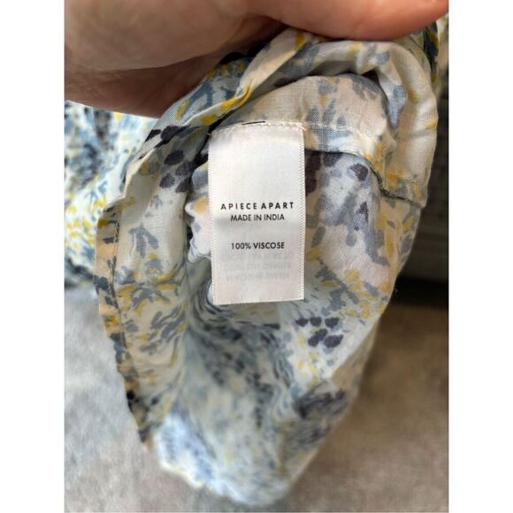 NWOT Apiece Apart everlasting blouse in blue cream, Sz 2, $218 A23 - Picture 4 of 7